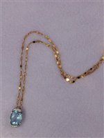 Collana Comete Donna in Oro rosa Acquamarina GLQ207 - GLQ207